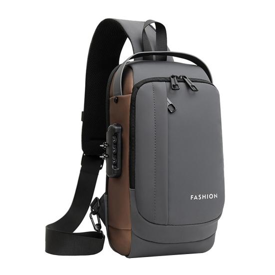 Anti-theft Crossbody Bag Shoulder Backpack with USB Charging Port Waterproof Sports Sling with Lock for Men And Women Travel Camping Daily Use