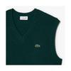 Lacoste Gilet col V en tissu côtelé pour homme [vert foncé]