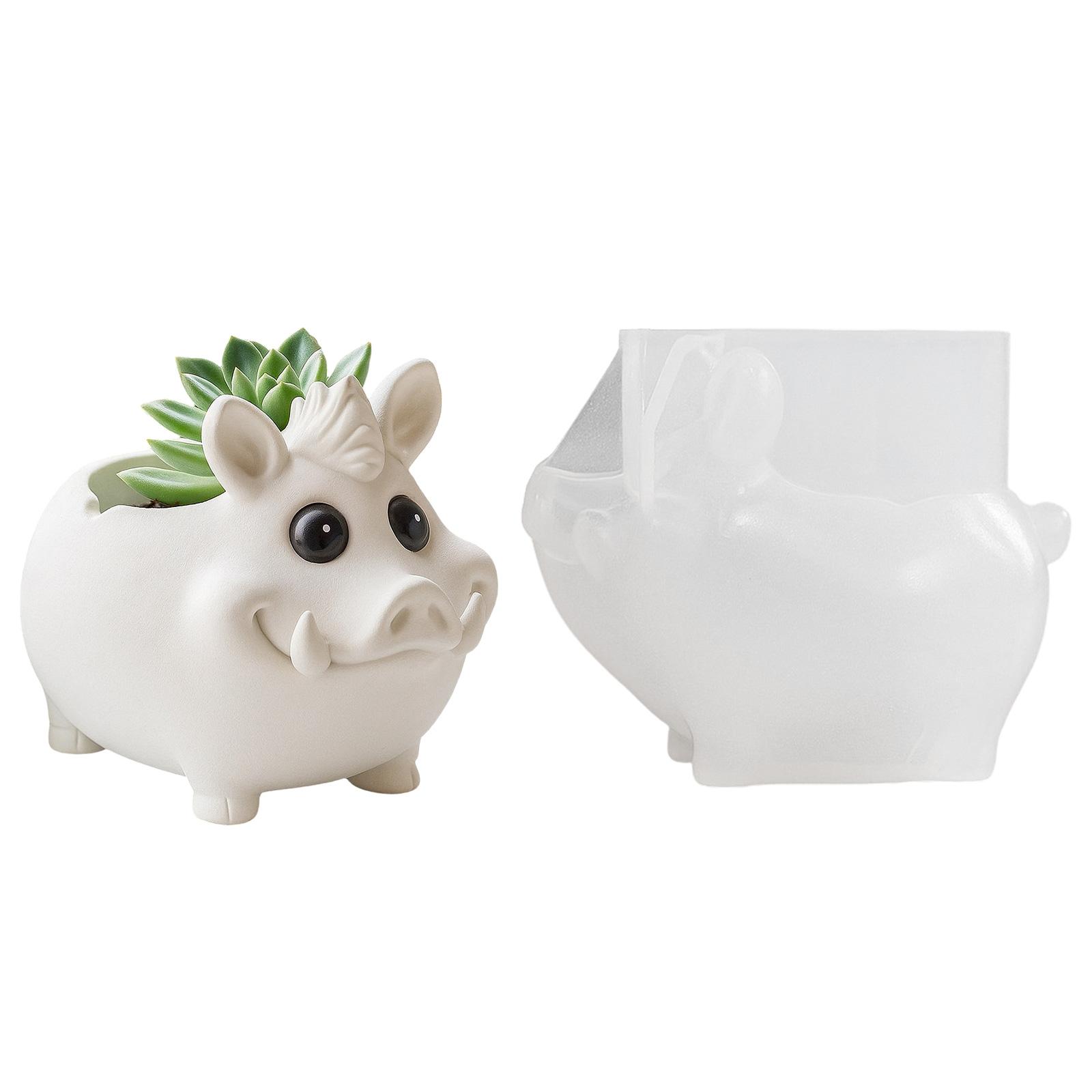 

Handmade Silicone Wild Boar Mold Silicone Texture for Unique Resin Art Creations Decorative Planter and Present Making 1