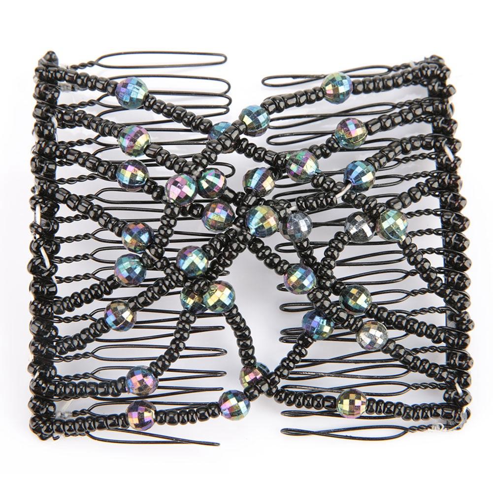 

Женщины Девушка Волшебные Легкие Бусины Для Волос Слайд Эластичный Гребень Зажим Эластичная Шпилька Черный чёрный