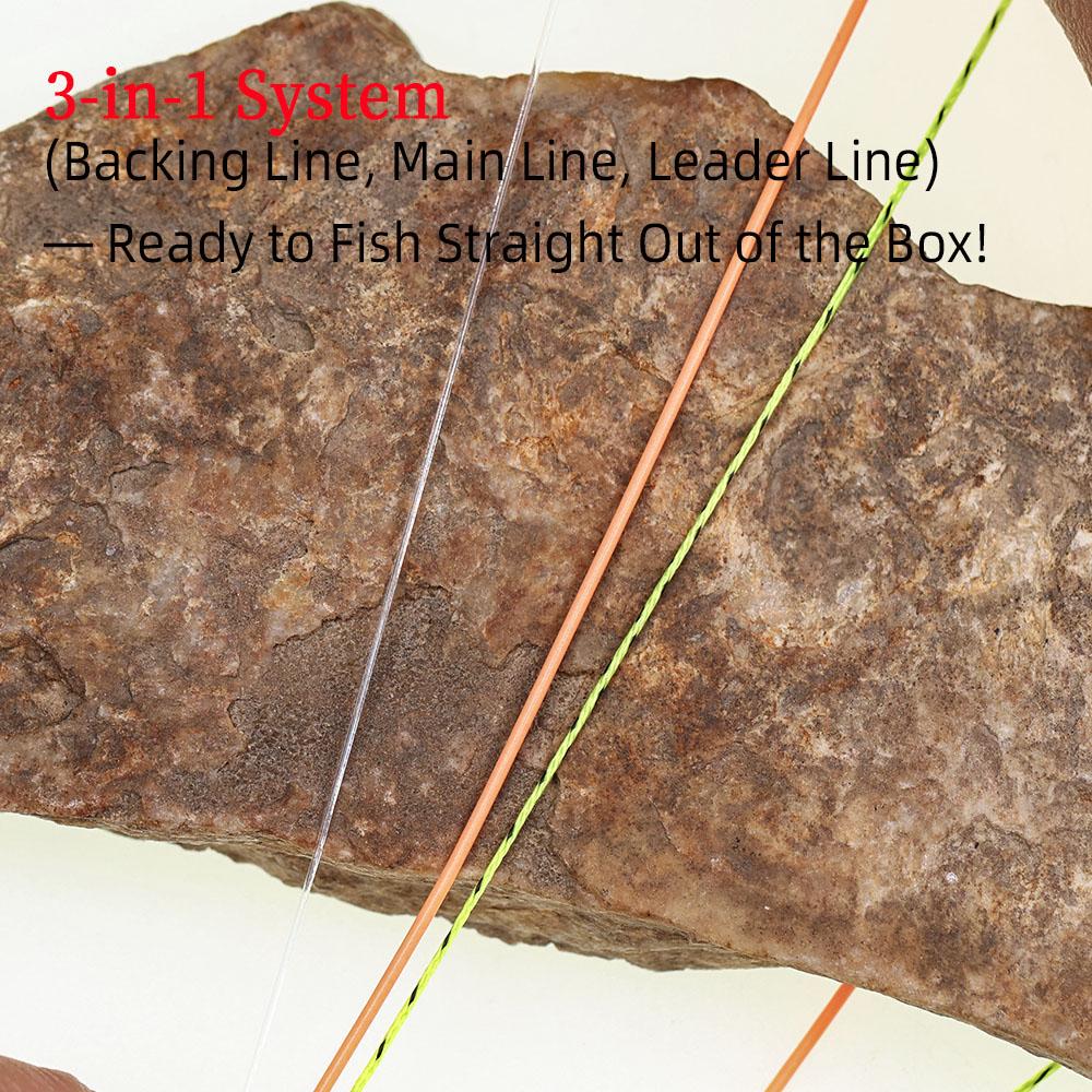 Pre-Assembled Fly Fishing Line Combo – Backing/Main/Leader Ready, Easy & Quick Setup for Fly Fishing Gear