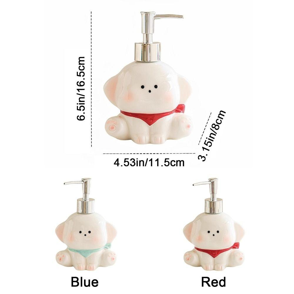 Ceramic Liquid Soap Dispenser Press Pump Empty Bottle Shower Gel Separate Bottles Cute Dog Shape Shampoo Bottle Kitchen