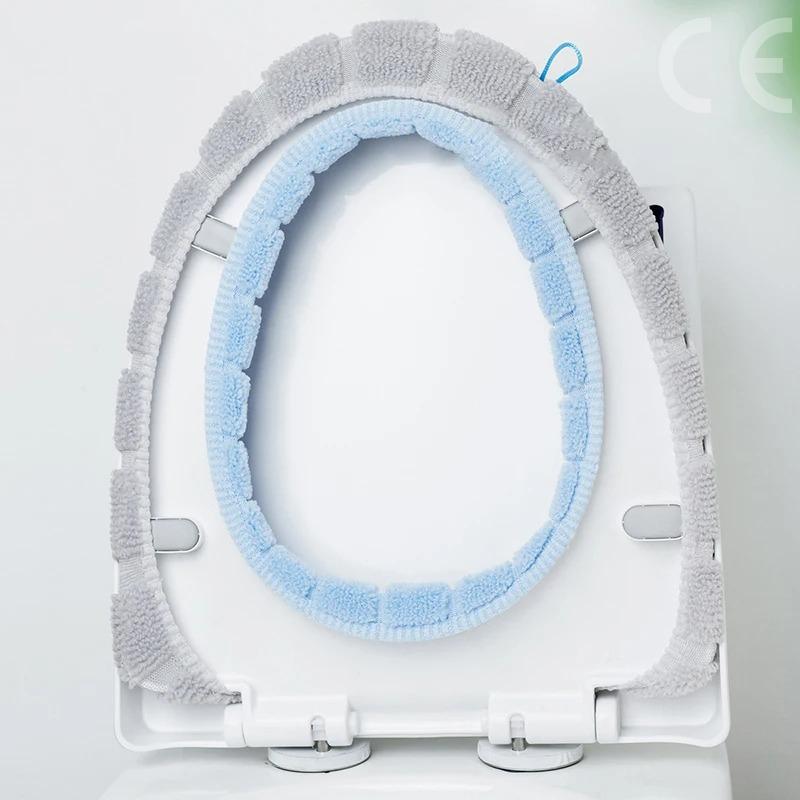 1PC Stitched Portable Knitted Toilet Mat Thickened Washable Antifreeze Toilet Cover Thickened Knitted O Type Universal