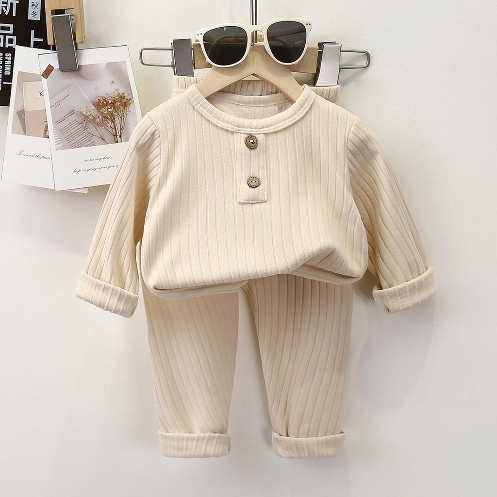 Children's Underwear Set Autumn New Baby De Rong Boys' Pajamas Korean Edition Girls' Warm Home Clothes Children's Clothing