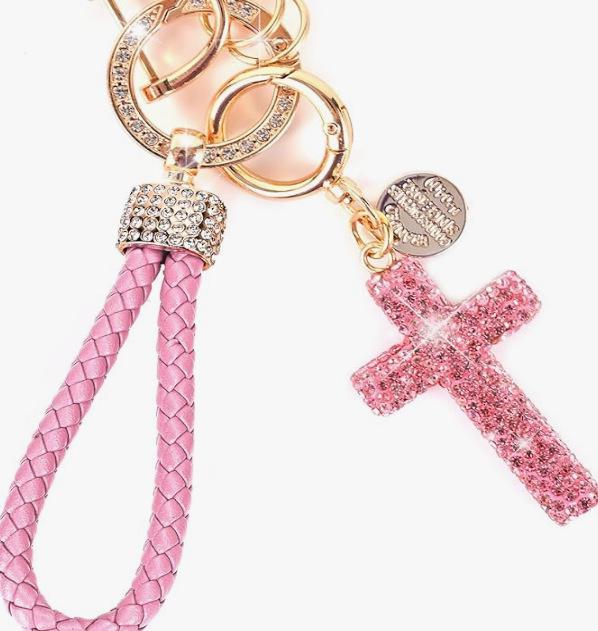 Women's Heart-Shaped Diamond Keychain - Valentine's Day Bag Pendant