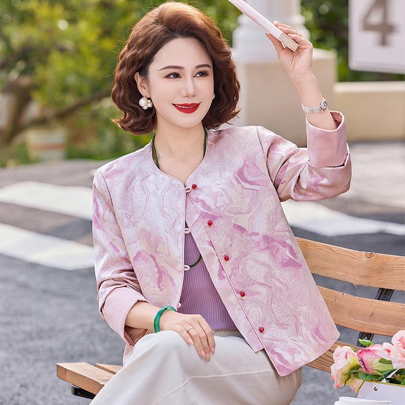 

Elegant Spring Jacket for 50-Year-Old Women - Stylish and Thin 2026 Design for Middle-Aged and Elderly Women 3XL (suitable for 60-67.5 kg)