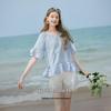 Women's French Textured Babydoll Blouse