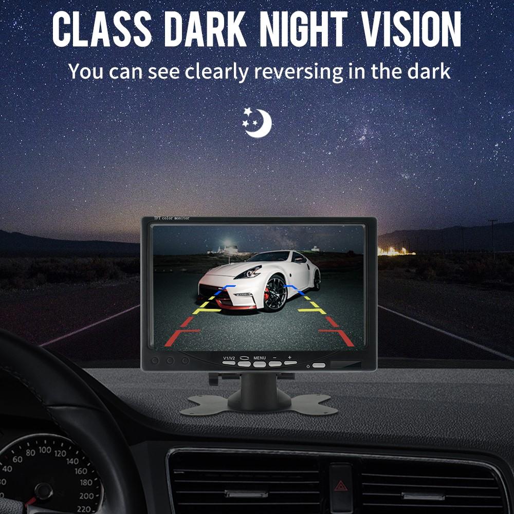 2-in-1 Car Rearview Mirror with 1080P AHD Rear Camera & 7" TFT LCD Display – 170° Wide Angle Backup System, 1024x600 Resolution