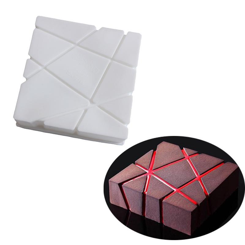 

1 Pc bevel bevel cut irregular square white silicone mousse mold, cheese cake mousse cake baking tool белый