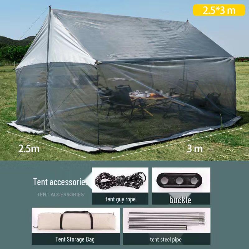 

Outdoor Family Sunshade Tent: Portable Multi-Person Mosquito Net Shelter for Camping and Picnics 8-16 People