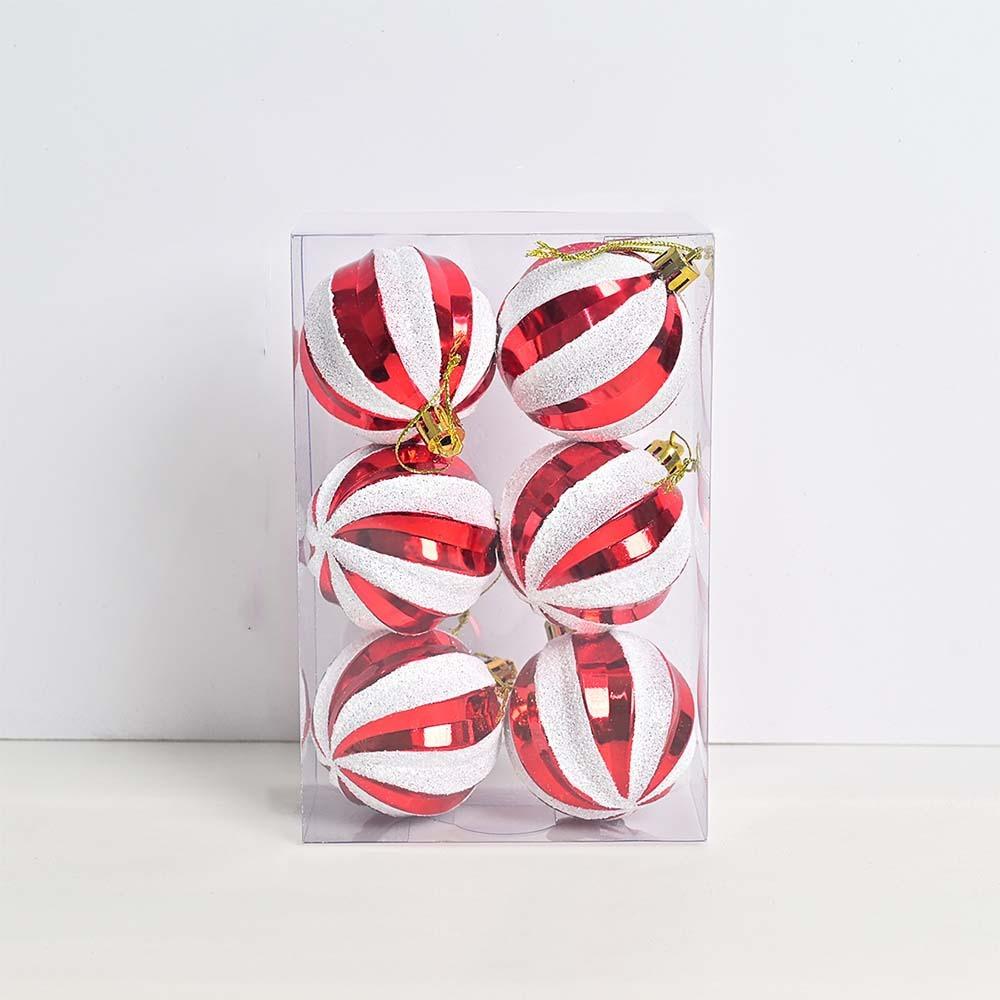 6pcs Plastic Painted Christmas Balls Pendant Merry Christmas Decor  Merry Christmas Decoration