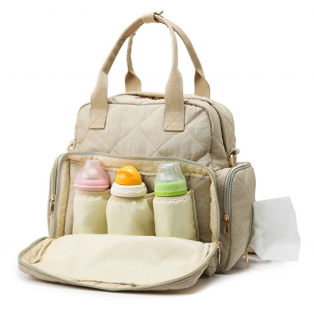 Multi Compartment Mom Bag Splashproof Shoulder Bag New Diaper Bag Women