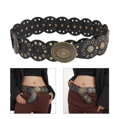 Motorrad-Gürtel für Erwachsene und Teenager, PU-Gürtel mit Öse, Taillengürtel, Gürtel für Modebegeisterte, Mantel, Kleid, Western-Bund für Erwachsene