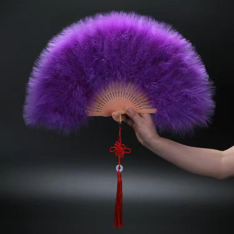 

Плюшевый веер из перьев для детского сценического выступления фиолетовый