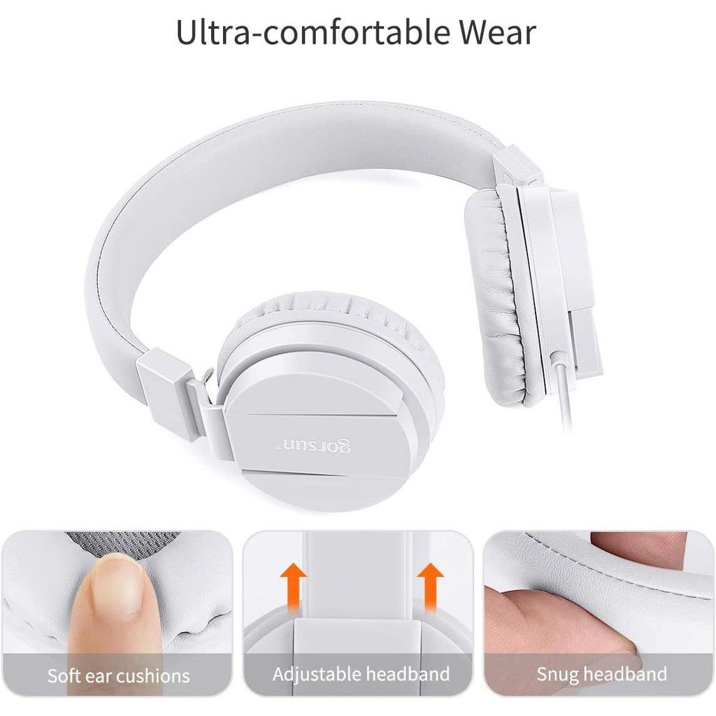 Kids Headphones, Lightweight Stereo Wired Children's Headsets Adjustable Headband Toddler Headset for Smartphones Computer Pad Earphones
