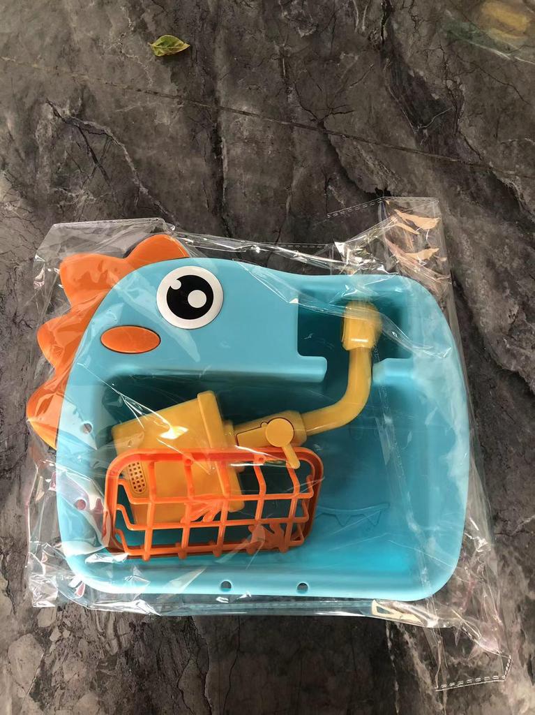 Kids' Electric Dinosaur Dishwasher & Fishing Toy - 2-in-1 Kitchen Play Set