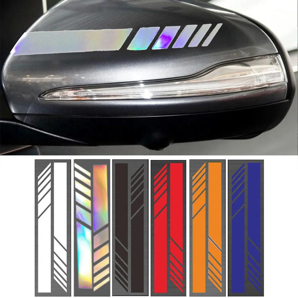 2pcs Car Rearview Mirror Reflective Strip Styling Auto SUV Vinyl Car Sticker Left Right Side Decal DIY Car Body Decals 15*3cm
