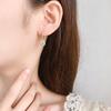 Exquisite Micro Paved Zircon Square Drop Earrings For Women Fashionable Versatile High End Huggie Hoops Jewelry