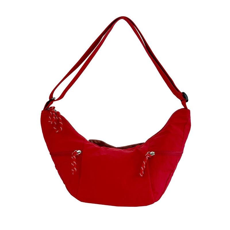 Casual Versatile Nylon Dumpling Bag Commuter Travel Crossbody Crescent Bag Trendy Women's Shoulder Croissant Bag