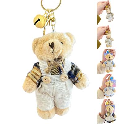 Stylish Keychain with Plush Bear Pendant Cute Key Charm for Women's Wallets Purses and Backpacks
