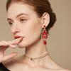 Waterdrop Crystal Dangle Earrings With Finish For Wedding And Party Wear