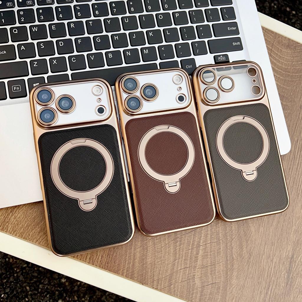 Applicable To iphone11ProMax Rotating Bracket Mobile Phone Case Apple 11ProMax Business Leather Pattern Protective Case Tide
