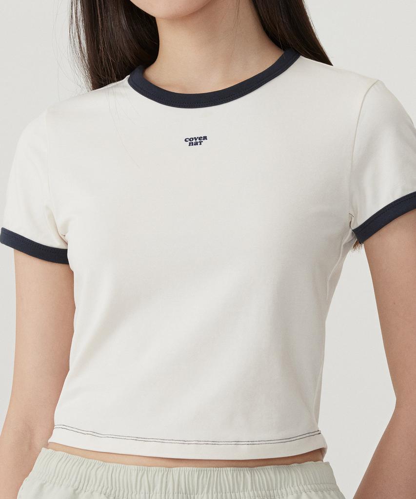 COVERNAT WOMAN Baby Fit Ringer T-Shirt Ivory