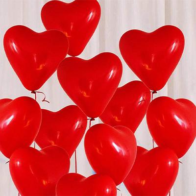 10 Inch Valentine Day Love Heart Shaped Inflatable Balloon Latex Red Heart Balloons for Wedding Party Anniversary Decor Supplies