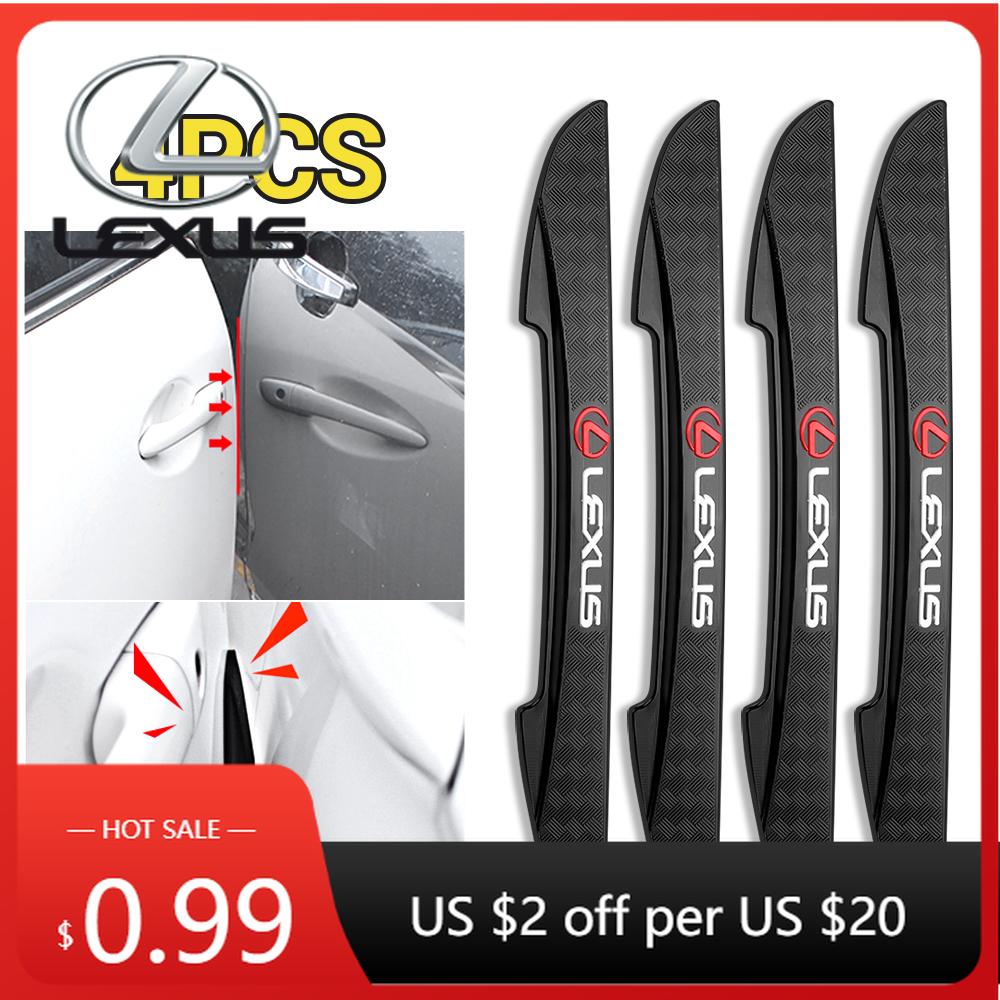 FA1Interior Stickers 4Pcs Car Door Edge Protection Strips Stickers Anti-collision Scratch Decals For Lexus LS LC IS350 ES300 GS350