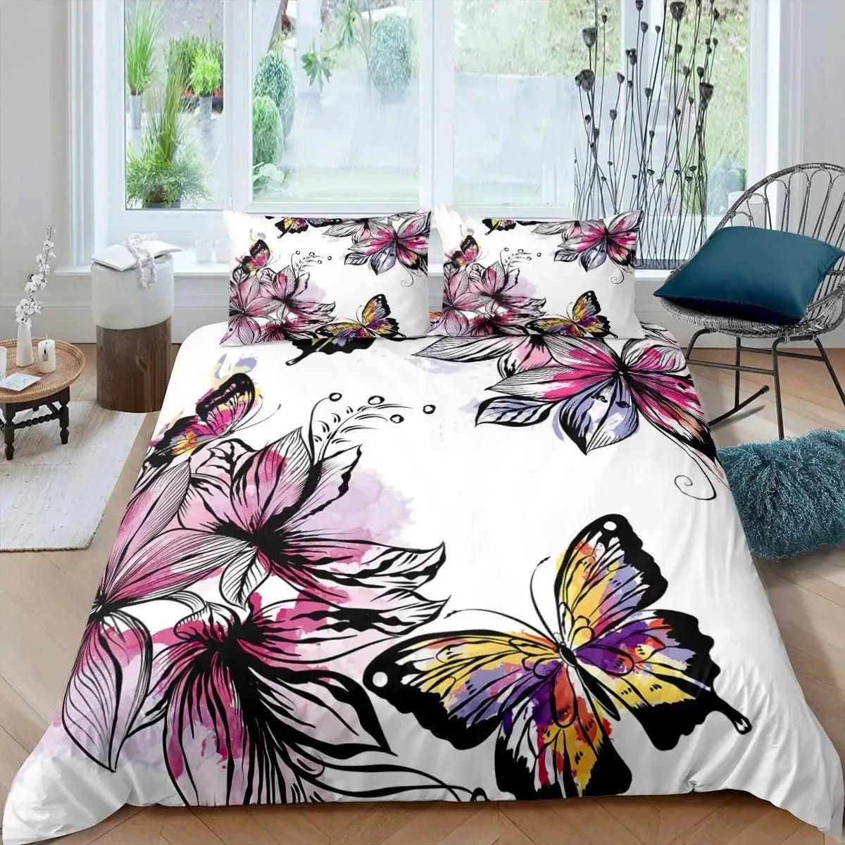 

Musical Note Duvet Cover Set Colorful Butterfly Bedding Sets Music Theme Comforter Cover for Girls Quilt Cover Full Queen Size 70x133cm