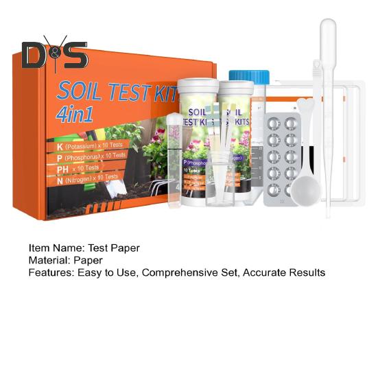 40 Foi Hârtie Test Sol 4 în 1 Kit Test Sol pentru PH Azot Fosfor Potasiu Set Tester Sol Interior Exterior pentru Grădină Curte Fermă