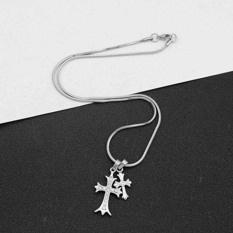 Minimalist Cross Pendant Necklace For Men Women Hip Hop Fashion Jewelry Accessories
