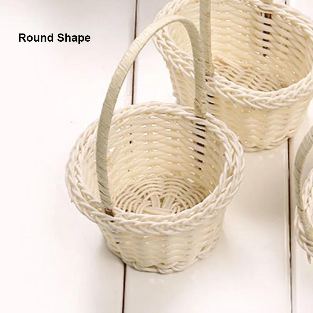 

Ручна плетена кошик для зберігання квітів, 3 форми, плетений кошик для квітів, кошик для покупок і зберігання