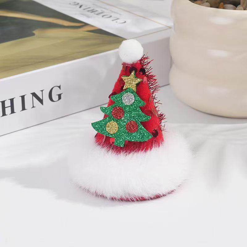 Weihnachts-Haarspangen für Mädchen: Niedliche Weihnachtsmannmützen-Ornamente für Kinderkopfbedeckung & Foto-Requisiten