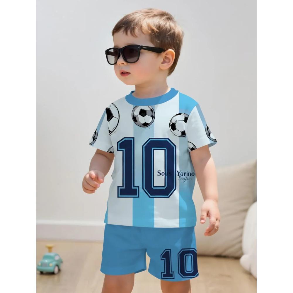 Summer Cartoon Creative Fun Pattern Children's Summer Fashion Comfortable Soft Breathable Short Sleeved Two-piece Set