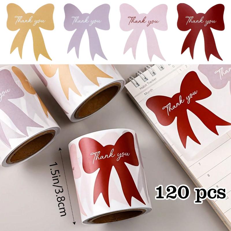 Bow Sealing Paste Cute Stickers Girl S Cute Gift Box Packaging Decorative Material Stickers Roll Stickers A