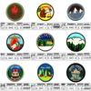 Black Round Landscape Embroidery Patch - Cloth Sticker for Decoration & Repair