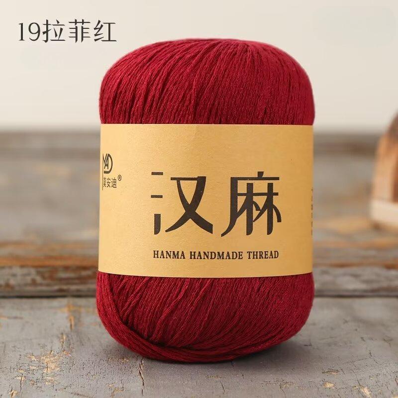 50g Summer New Product Hand-woven Hemp Hollow Thread Hollow Lace Medium Thick Linen DIY Knitting Hat Sun Hat Wool Ball Yarn