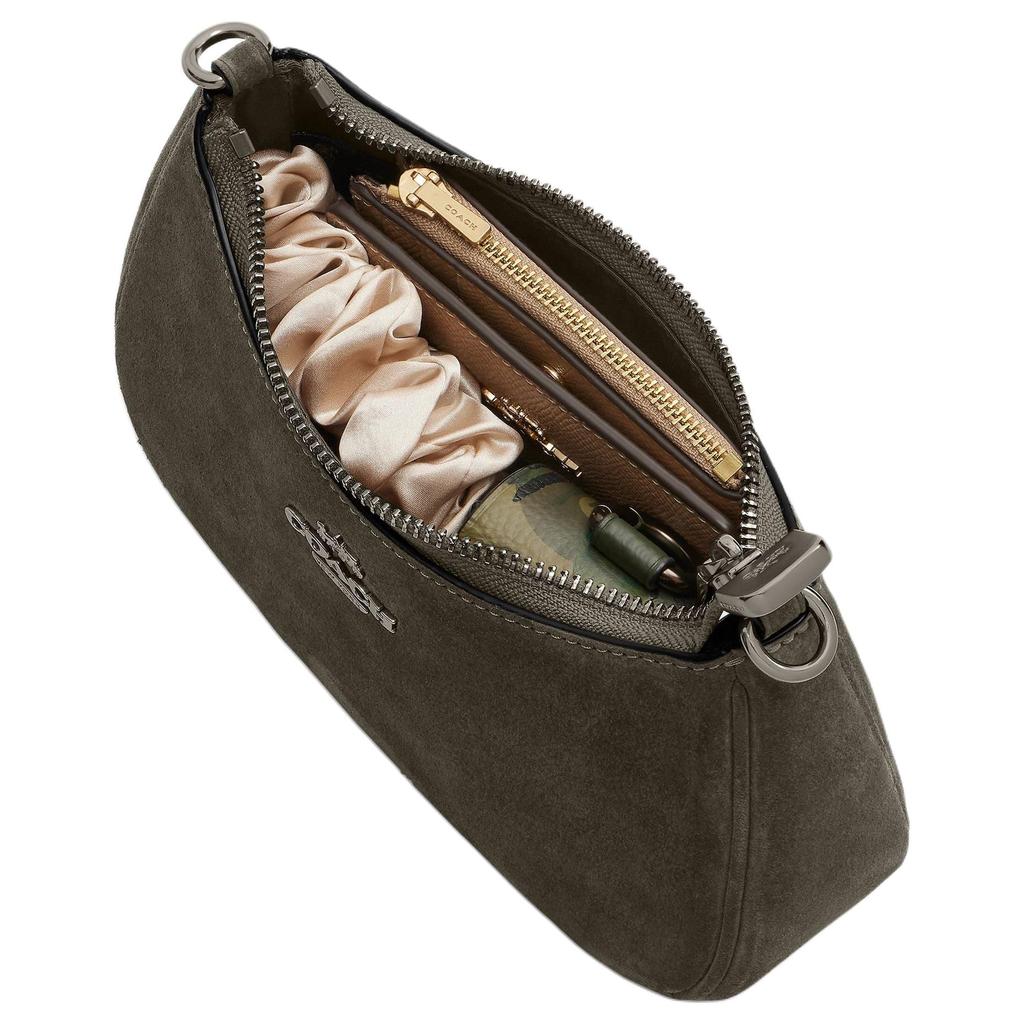 COACH Teri Cow Leather Crossbody Bag, Shoulder Bag Small Women's Army Green CCE42-QBARY