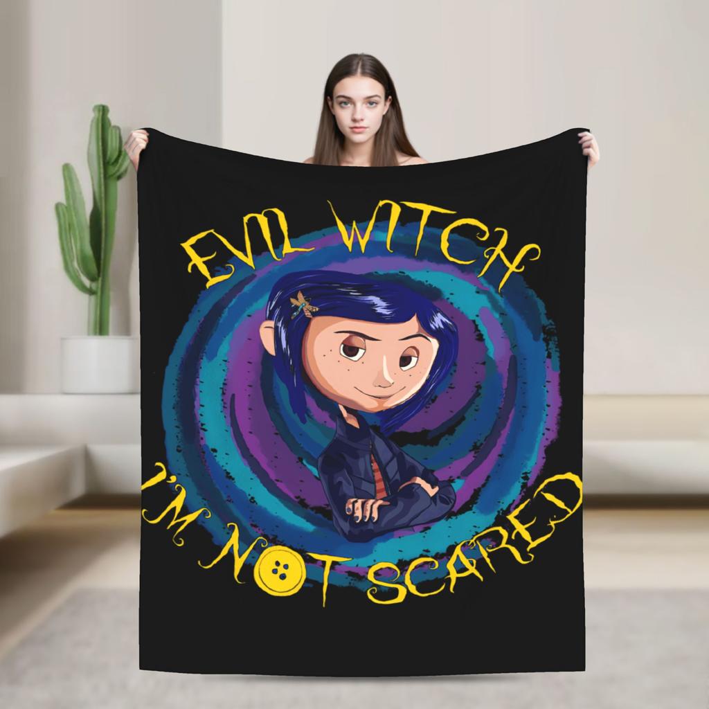 Super Soft BlanketChild Airplane Travel Coralines Throw Blanket Horror Flannel Bedspread For Living Room Comfortable Sofa Cover