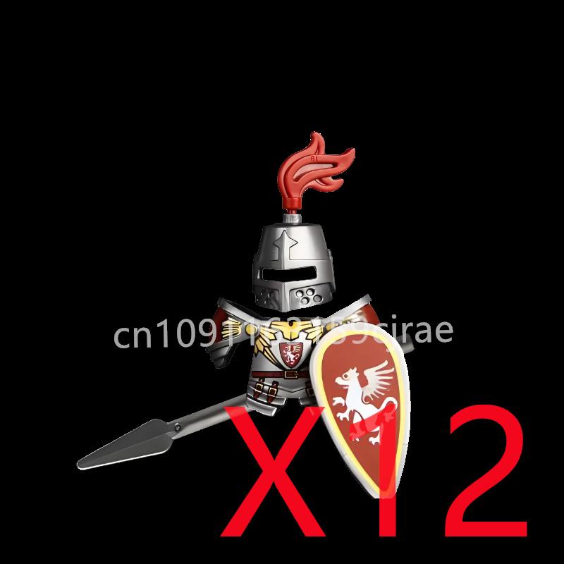 Kompatybilne MOC Średniowieczne Klocki Budowlane Postacie Żołnierze Smoczy Rycerze Czarny Lew Orzeł Zabawka Prezent Klocki Rolnik Żołnierz X048