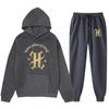 Herren Kapuzenpullover Mit Gotischem Bogen Buchstaben Druck Fleecegefüttert Lässiger Pullover