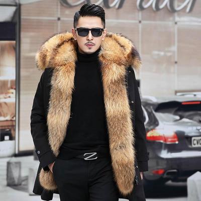 Parka holgada y cálida con capucha y cremallera para hombre, de talla grande, para otoño e invierno, informal