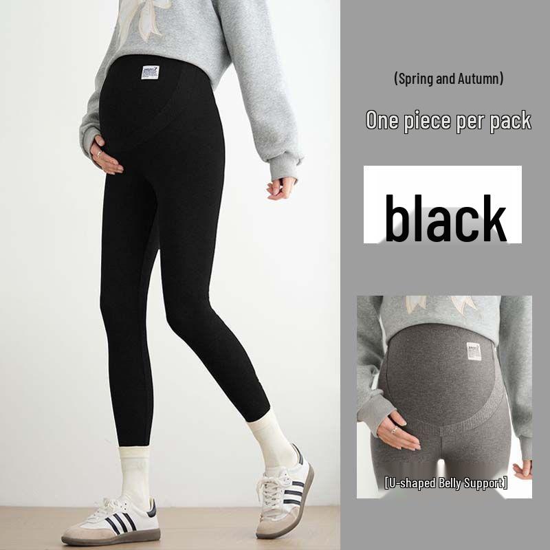 

Maternity Velvet Long Pants - No Belly Tightness, Spring/Autumn Wear Large [110-135 Jin]