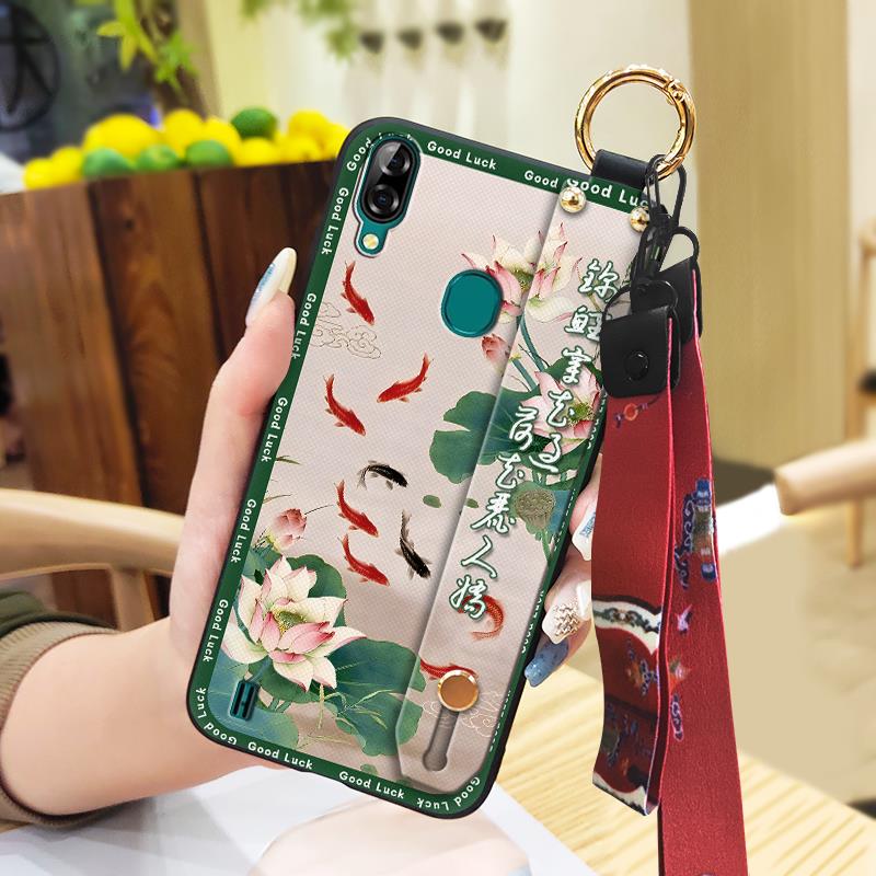 Soft case Silicone Phone Case For Blackview A60 Pro Waterproof Back Cover Kickstand Anti-knock Anti-dust Durable Lanyard