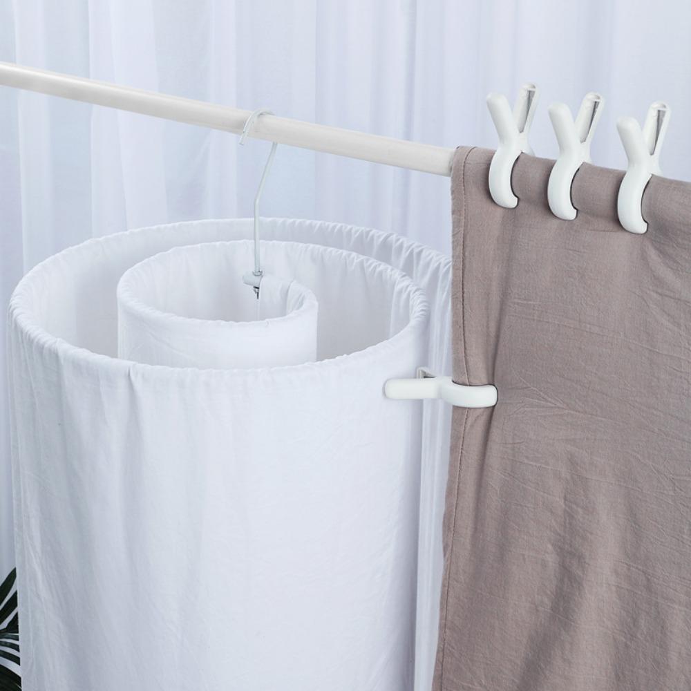 Alfileres para secar ropa, clips de plástico resistentes al viento y sin rastro, clips domésticos para fijar edredones, paquete de 3