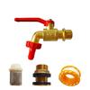 Garden Water Butt Spigot Set with Brass Fitting Filter Washers 1/2 OD Inlet GHT3/4 Outlet for Irrigation Systems