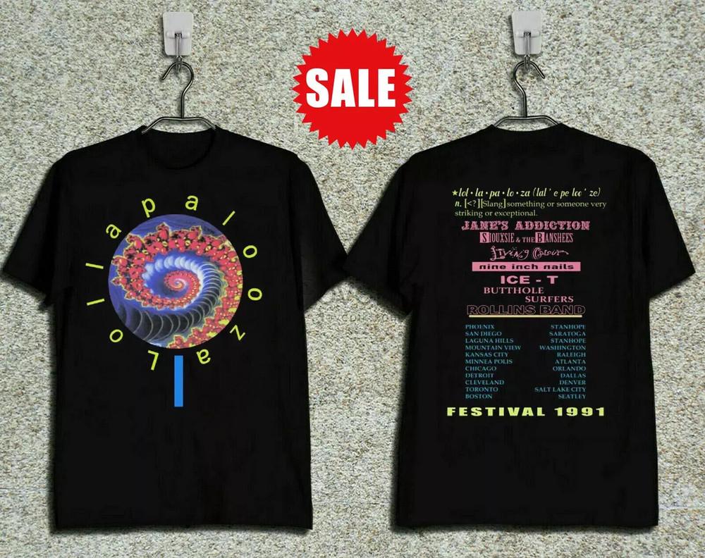 1991 Lollapalooza Tour Double Side T Shirt Full Size S-4XL
