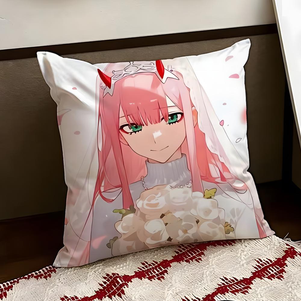 DDARLING in the FFRANXX Anime Cushion Cover Reversible Soft Durable Pillow Cover Home  Car MultiScene Use for Daily Comfort