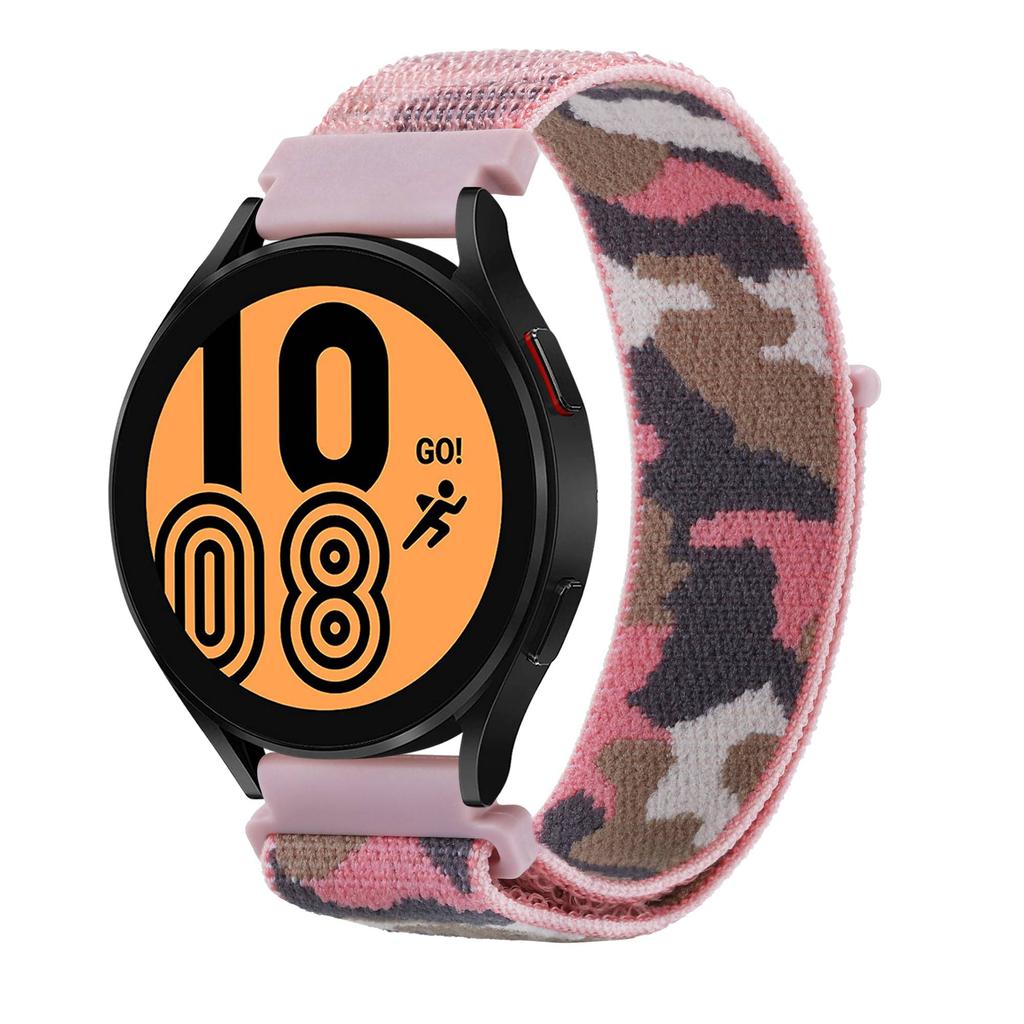 For Samsung Galaxy Watch3 45mm/Huawei Watch GT 3 Pro 46mm Watch Band 22mm Camouflage Nylon Adjustable Loop Wrist Strap